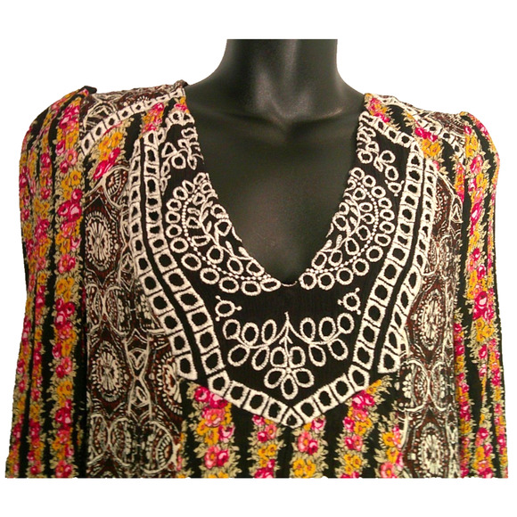 Free People - "Fallin Into You" Long Sleeve Tunic Dress Shirt Boho Chic X-Small - Picture 4 of 10